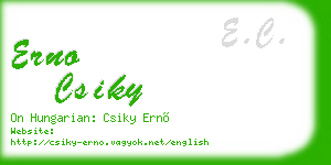 erno csiky business card